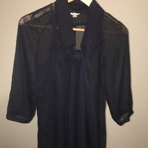 Fossil 3/4 Sleeve Blouse with Built-in Scarf | XS